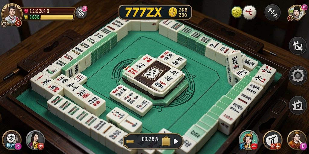 Screenshot permainan 777ZX menampilkan gameplay Mahjong yang menarik.
