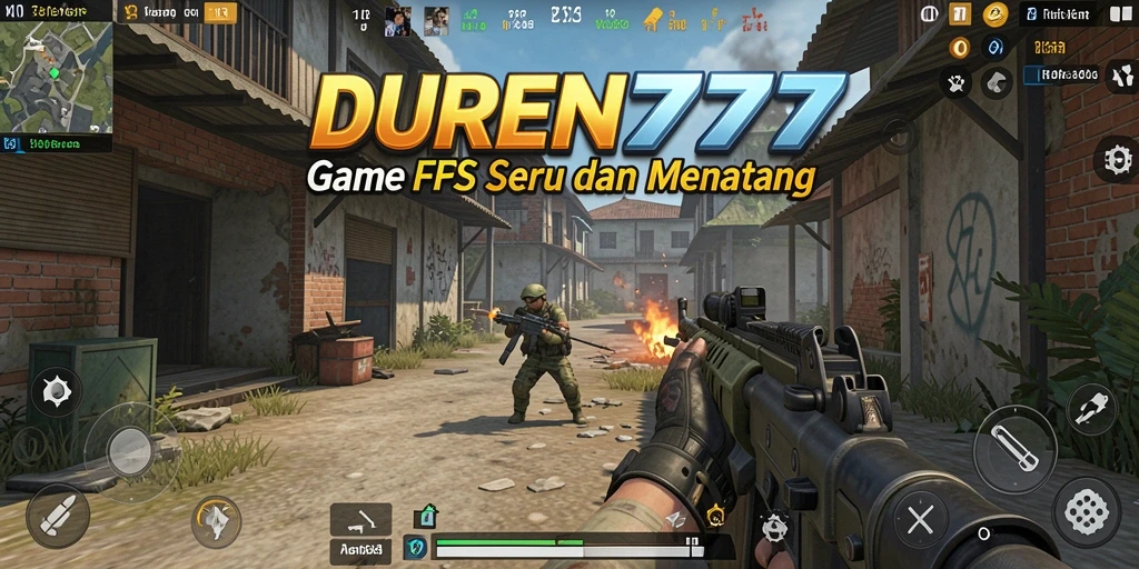 Screenshot DUREN777 menampilkan aksi seru dalam pertempuran FPS.