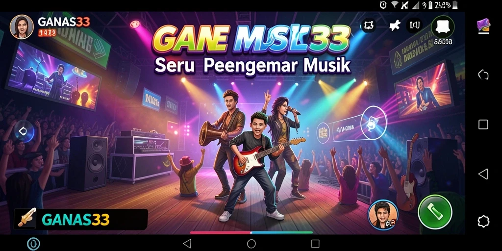 Tampilan gameplay <strong>GANAS33</strong> yang seru dan penuh energi saat memainkan musik.
