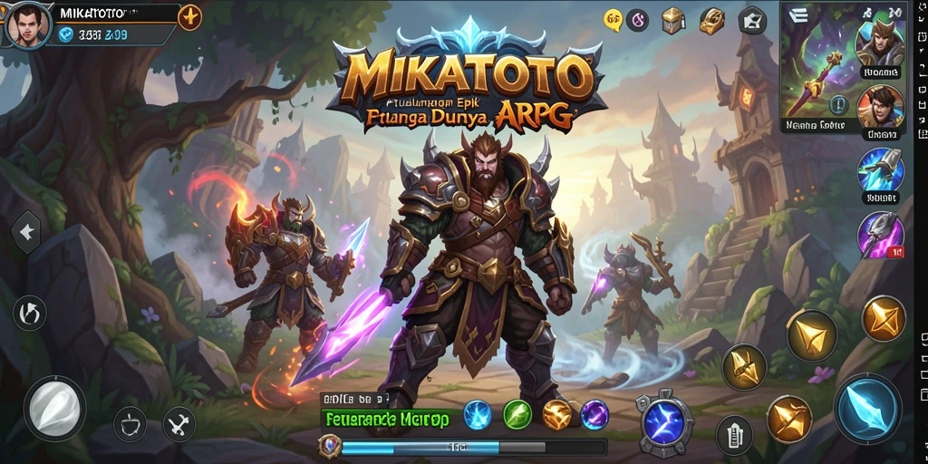 Tangkapan layar permainan MIKATOTO menampilkan aksi pertarungan yang seru.