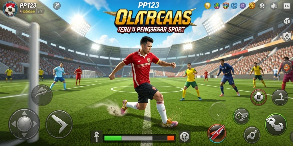 Tampilan utama gameplay PP123 yang penuh aksi olahraga seru.