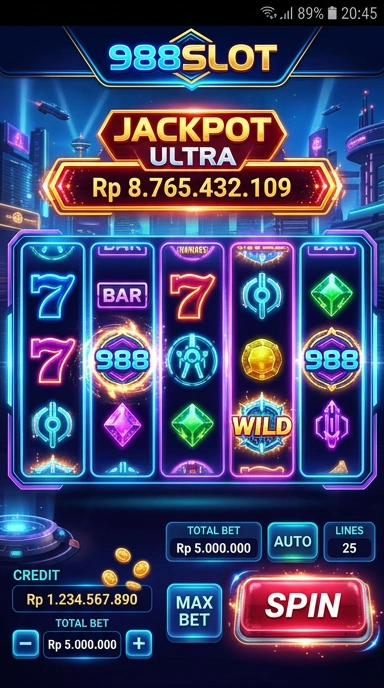 Tampilan utama aplikasi 988slot dengan navigasi sederhana.